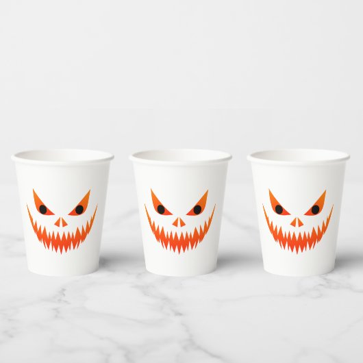 Gobelets En Papier Visage effrayant d'Halloween (Multi)