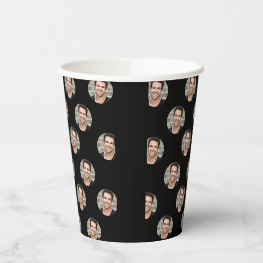 Gobelets En Papier Visage personnalisé drôle, Photo personnalisé (Gauche)