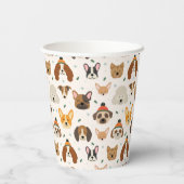 Gobelets En Papier Visages de chiens en hiver Casquette Motif de vaca (Verso)