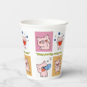 Gobelets En Papier visages de citation de cochon (Verso)