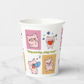 Gobelets En Papier visages de citation de cochon (Gauche)