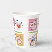 Gobelets En Papier visages de citation de cochon (Droite)