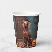 Gobelets En Papier Vizsla Potirons Halloween Effrayant (Verso)