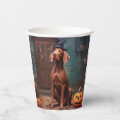 Gobelets En Papier Vizsla Potirons Halloween Effrayant (Recto)