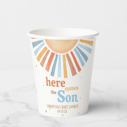 Gobelets En Papier Voici le Baby shower du Fils (Recto)