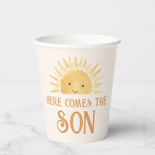 Gobelets En Papier Voici Le Baby shower Fils (Recto)