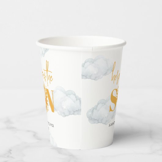 Gobelets En Papier Voici Le Baby shower Fils Boy (Droite)