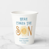Gobelets En Papier Voici Le Baby shower Son Sunshine (Recto)