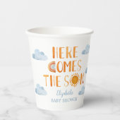 Gobelets En Papier Voici Le Baby shower Son Sunshine (Recto)