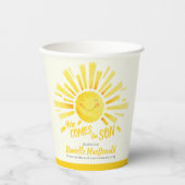 Gobelets En Papier Voici le fils le soleil jaune baby shower (Recto)