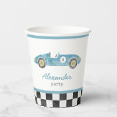 Gobelets En Papier Voiture de course vintage (Recto)