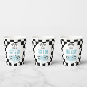 Gobelets En Papier Voiture Fast & Six Blue Race 6e fête d'anniversair