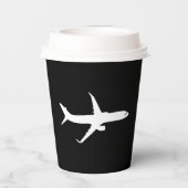 Gobelets En Papier Vol en silhouette blanche JetLiner (Verso)