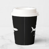 Gobelets En Papier Vol en silhouette blanche JetLiner (Droite)