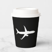 Gobelets En Papier Vol en silhouette blanche JetLiner (Recto)