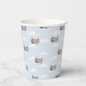 Gobelets En Papier Vol temps, avion bleu Voyage (Verso)