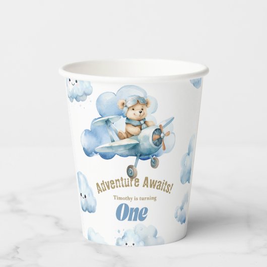 Gobelets En Papier Vols amusants : Teddy's First Birthday Adventure (Verso)