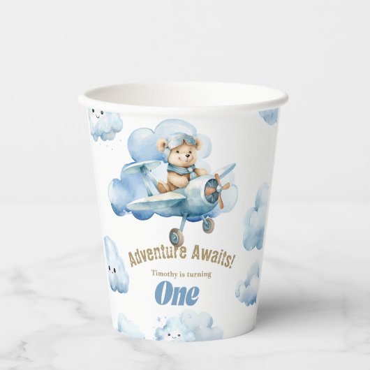 Gobelets En Papier Vols amusants : Teddy's First Birthday Adventure (Recto)
