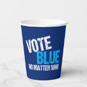 Gobelets En Papier Vote Bleu Peu Importe Qui Parti Démocrate (Verso)