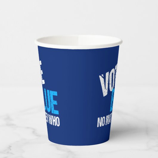 Gobelets En Papier Vote Bleu Peu Importe Qui Parti Démocrate (Gauche)