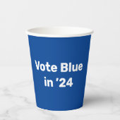 Gobelets En Papier Vote Blue en 2024 (Recto)