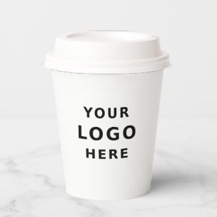 Gobelets En Papier Votre logo d'entreprise Employés minimalistes simp