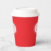 Gobelets En Papier Votre logo ou autre image | Noël rouge et blanc (Gauche)