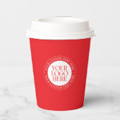 Gobelets En Papier Votre logo ou autre image | Noël rouge et blanc (Verso)