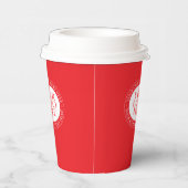 Gobelets En Papier Votre logo ou autre image | Noël rouge et blanc (Droite)