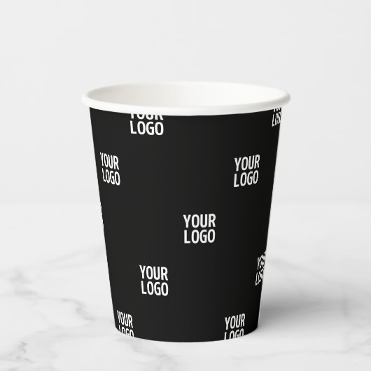 Gobelets En Papier Votre logo ou toute image | Bandes diagonales (Verso)