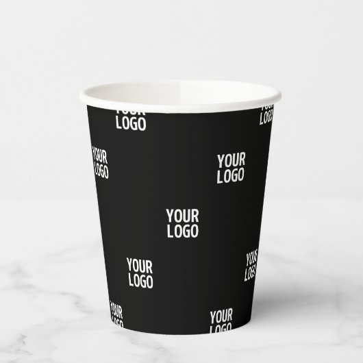 Gobelets En Papier Votre logo ou toute image | Bandes diagonales (Gauche)