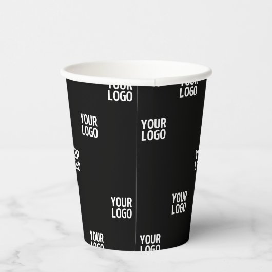 Gobelets En Papier Votre logo ou toute image | Bandes diagonales (Droite)