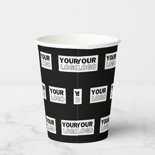 Gobelets En Papier Votre logo ou votre conception | Arrière - plan de (Droite)