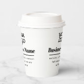 Gobelets En Papier Votre logo Retro-Moderne Blanc & Noir (Gauche)