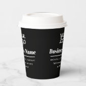 Gobelets En Papier Votre Logo Retro-Moderne Noir & Blanc (Gauche)