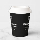 Gobelets En Papier Votre Logo Retro-Moderne Noir & Blanc (Droite)