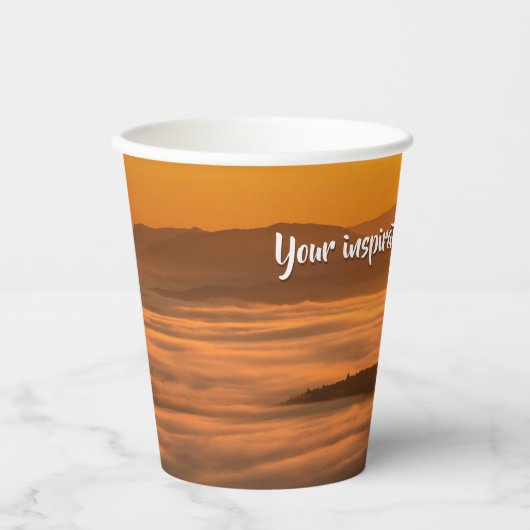 Gobelets En Papier Votre soleil de texte personnalisé au-dessus du pa (Recto)