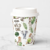 Gobelets En Papier Voulait un Safari Thématique Garçon 1er anniversai (Recto)