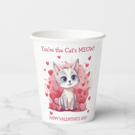 Gobelets En Papier Vous êtes le Meow Valentine du chat (Verso)