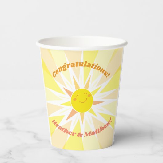 Gobelets En Papier Vous êtes mon Baby shower Sunshine (Verso)