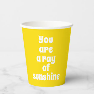 Gobelets En Papier Vous êtes un rayon de soleil, joli et ensoleillé