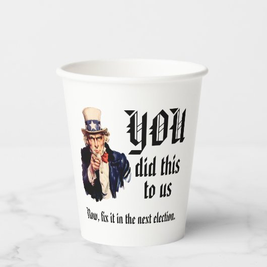 Gobelets En Papier VOUS Nous avez fait ça (Recto)