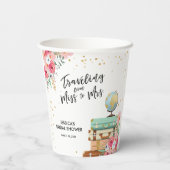 Gobelets En Papier Voyage Mlle à Mme Aventure Fête des mariées floral (Verso)