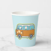 Gobelets En Papier Voyage sur route | Peanuts Road Trip Van (Recto)