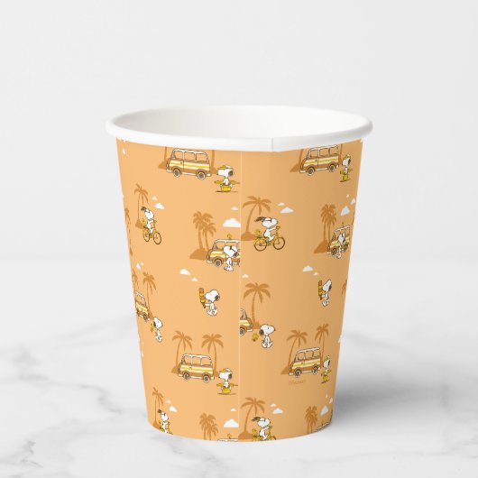 Gobelets En Papier Voyage sur route | Peanuts Snoopy Beach Motif (Droite)