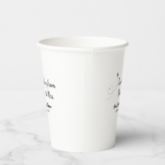 Gobelets En Papier Voyager douche nuptiale ajouter nom date de manque (Droite)