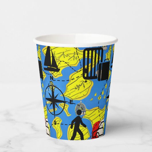 Gobelets En Papier Voyageur mondial (Gauche)