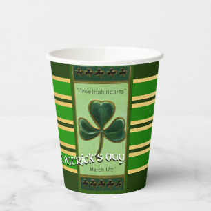 Gobelets En Papier Vrai cœur irlandais Saint-Patrick PPC01