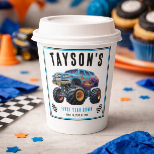 Gobelets En Papier Vroom Zoom Monster Truck Boom 1ère Fête d'annive