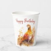 Gobelets En Papier Vues automne / automne Pheasant - fête d'anniversa (Verso)